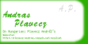 andras plavecz business card